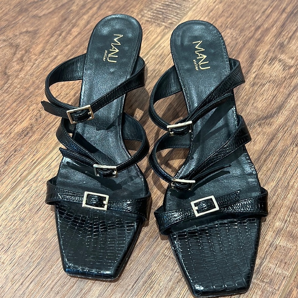 Mani Atelier black heels. Size 37. Lightly worn